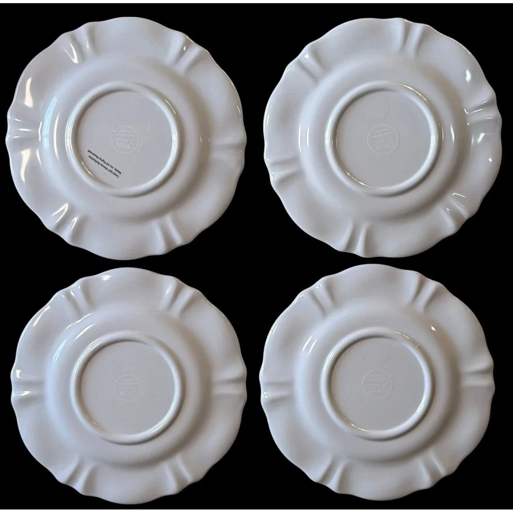 Wendy Bellissimo Italian Amalfi Lemon Branch Flower Melamine Salad Plates (4)